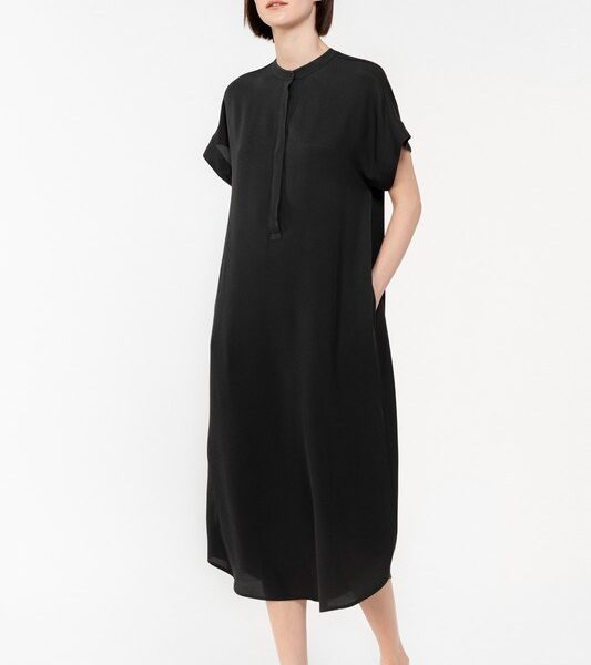 TWILL CREPE MIDI DRESS